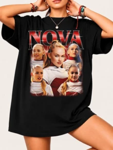 NNovas T-Shirt For Fans Of The Series - 100% Cotton Unisex, Retro Style Streetwear Design, Comfortable - Black - View 6