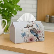1pc Watercolor Koala & Leaf Pattern Tissue Box Cover - Multifunctional Home Party Decor Tissue Holder - Living Room Bedside Tissue Paper Storage Box - Fits Facial Tissues/Paper Towels/Napkins - Multicolor - View 6
