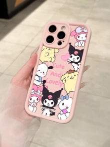 Miniso Sanrio Melody 加厚防震全包手机壳，适用于 iPhone 17 Pro Max、17、16 Pro Max、15 Pro Max、16 Pro Max、14、13、12、11、14 Pro、15 Plus、12 Pro、16 Plus、XS、14 Pro Max、13 Pro 等型号，可爱卡通图案 - 粉色 - 查看 2