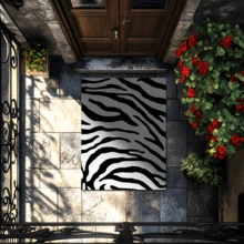 1PC Rug, Carpet, Area Rug, Door Mat, Nordic Modern Abstract Geometric Line Zebra Stripe Outdoor Carpet, Entrance, Balcony, Garden, Outdoor, Patio, Living Room, All Season Soft Machine Washable Rug Mat, Home Decor - Multicolor - View 6