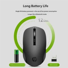 HP 無線藍牙滑鼠 便攜式辦公滑鼠 雙模 1600DPI 可調 家用戶外通用無線滑鼠 適用於 PC 筆記型電腦 桌上型電腦 原廠 HP 電腦滑鼠 - 查看 8