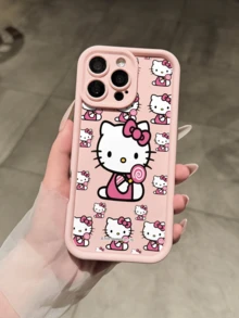 Miniso Hello Kitty Pink Girly Thick Shockproof Phone Case, Compatible With IPhone 17 Pro Max, 17, 16 Pro Max, 15 Pro Max, 16 Pro Max, 14, 13, 12, 11, 14 Pro, 15 Plus, 12 Pro, 16 Plus, XS, 14 Pro Max, 13 Pro And Other Models, Cute Cartoon Print - Pink - View 4
