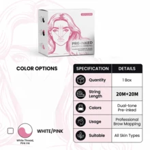Herramienta de posicionamiento de doble color en caja, línea de marcado, herramienta de posicionamiento para tatuaje de cejas - Ver 8