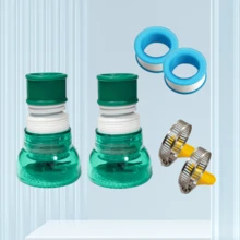 6 piezas Aireador giratorio antisalpicaduras para grifos, extensión universal para cabezal de ducha, regulador de flujo antichisporroteo de 360°, accesorios para lavabo, adecuado para cocina y baño - verde translúcido - Ver 6