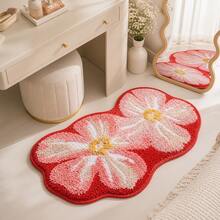 1 Buah, Desain Bunga Merah, Beludru Lembut, Ketebalan 0,39 cm, Isian Spons yang Memantul, Menyerap Air dan Anti Selip, Dapat Dicuci dengan Mesin, Cocok untuk Keset Kamar Mandi dan Dapur, Sesuai dengan Suasana Furnitur Anda. Keset Kamar Mandi, Karpet Kamar Mandi, Karpet Area untuk Dekorasi Kamar Tidur atau Ruang Tamu. - Gaya bohemian - View 5