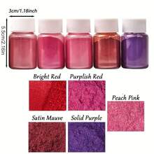 Set de 5 botellas de pigmentos en polvo de mica fina, colores multiusos ligeros adecuados para hacer jabón, teñir resina, elaborar velas, manualidades DIY y joyería - Tipo A - Ver 3