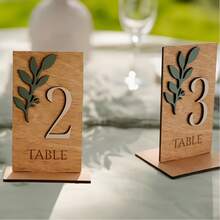 10pcs Wooden 1-30 Number Table Number Plates, Square Wooden Wedding Table Decor, Rustic Wedding Decoration, Wedding Table Signage, Wedding Table Numbers, Party Table Numbers - 21-30 - View 5
