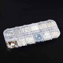 2/3/4/5Pcs Transparent Geometric Nail Art Storage Box, Assemblable And Detachable Plastic Box, Nail Art Dried Flower Organizer, Anti-Drop Rectangular Jewelry Storage Box - Multicolor - View 9