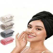 1/5pcs Ultra-Soft Microfiber Hair Drying Towel, Thick Coral Fleece Hair Wrap, Super Absorbent, Quick Dry, Gentle On Hair, Suitable For Wet Hair, Bathroom Accessories, Home & Travel Use, For Blow Drying, Curly Hair, And Thick Hair - Multicolor - View 13