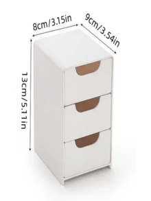 2pcs Mini 3-Tier Drawer Storage Box, Ideal For Storing Jewelry, Hair Accessories, Earrings And Other Small Items, Suitable For Furniture, Office, Study, Bedroom And Bathroom. 3-Tier Desktop Storage Box, Office Storage Box, Jewelry Storage Box, Drawer Type Cosmetic Storage Box, Autumn Bedroom Decor, Desktop Organizer - Multicolor - View 4