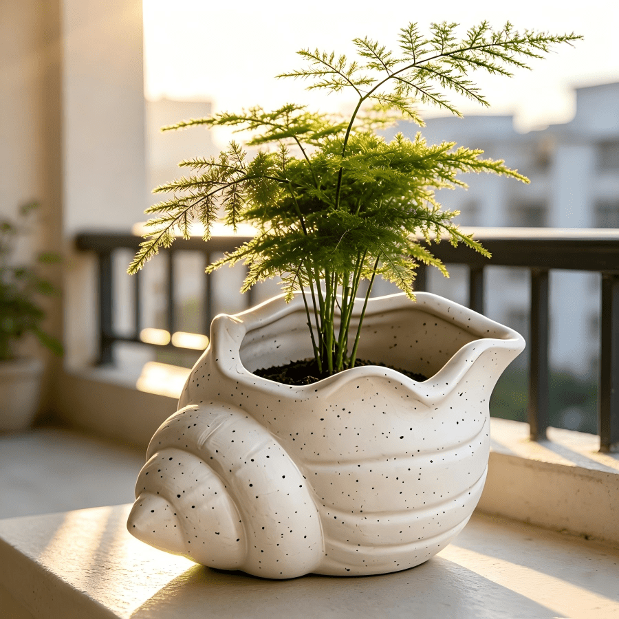 1pc Cute Seashell Shaped Planter With Drainage Hole, Indoor/Outdoor Greenery Container, Minimalist INS Style Home Decor, Ocean-Themed Gardening Gift, Modern Aesthetic Home & Office Decoration, Indoor Plant Air-Permeable Flower Pot, Stress-Relief Healing Office Setup