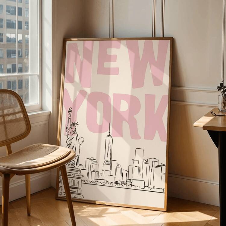 1 Tranh canvas màu hồng phong cảnh thành phố New York với Tượng Nữ thần Tự do - Phong cách nội thất học thuật tối giản hiện đại màu hồng, tranh in mực hình Tượng Nữ thần Tự do và Trung tâm Thương mại Thế giới, thích hợp cho ký túc xá, phòng khách, phòng ngủ, trang trí nhà hiện đại, tranh treo tường canvas, tranh nghệ thuật dành cho nữ giới thời trang, tranh nghệ thuật trích dẫn truyền cảm hứng, trang trí nhà cửa, tranh canvas treo tường - A - Xem 10