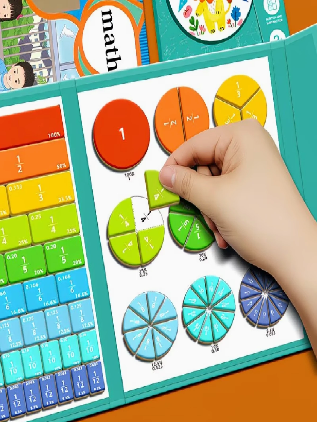 Fraction Learning Spinner | Numerator And Denominator Math Toy, Visual Fraction Teaching, Elementary Math Teaching Aid, Math Cognitive Learning Material, Suitable For Home And Classroom Learning, Learning Assistance Tool