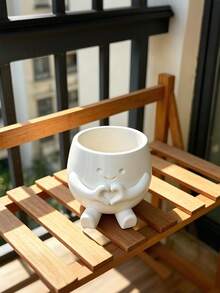 1pc Mini Succulent Plant Pot For Office Desks, A Perfect Container For Growing Herbs Or Succulents, Ideal As A Gardening Gift And Home Decoration, Made Of Plastic Set Of 3D Printed Sitting Posture Heart-Shaped Flower Pots,For Office Desktop, Creative Garden Balcony Landscape Planters, Home Decor Items - A - View 10