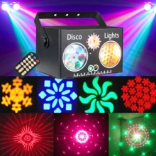 DJ 迪斯可舞廳燈光,派對燈,支援 DMX512 控制、遙控控制、聲音控制-全功能一體機。適用於舞台表演、氛圍營造、房間裝飾、生日、禮物、酒吧、KTV 和婚禮派對。 - 英規插(220-240V) - 查看 3