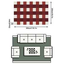 1pc Rug, Carpet, Area Rug, Doormat, Runner, Nordic Modern Minimalist Plaid - Red & White Simple Geometric Checkered - Household Area Carpet, Bathroom, Kitchen, Entryway, Hallway, Bedside, Living Room, Bedroom, All Season Machine Washable Carpet Mat, Home Decor - Multicolor - View 13