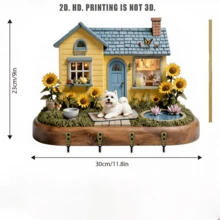 1 pieza Gancho para llaves de casa colorido, decorado con patrones de conejo, huevo y floral, adecuado para decoración principal de Pascua, decoración del hogar, colgar llaves y uso en el baño - Champán - Ver 9