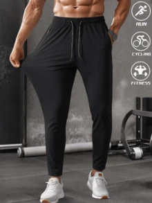 Quần thể thao ngoài trời nam nhẹ, kiểu dáng thường ngày, có túi khóa kéo, có thể giặt máy, dáng regular fit, thích hợp cho mùa hè - Món quà lý tưởng cho nam giới. - màu đen - Xem 1
