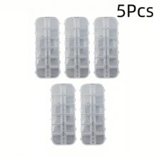 2/3/4/5Pcs Transparent Geometric Nail Art Storage Box, Assemblable And Detachable Plastic Box, Nail Art Dried Flower Organizer, Anti-Drop Rectangular Jewelry Storage Box - Multicolor - View 17
