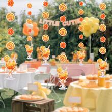 1 Set Aperol Orange Decorative Wreath Banner Sparkling Wall Decoration, Suitable For Birthdays, Bachelorette Parties, Summer Parties, Bachelorette Parties, Carnivals, And July Christmas - E - View 4