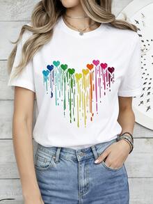 Breathable Pure Cotton Round Neck Short Sleeve Ladies Casual All Match Basic Top - White - View 2