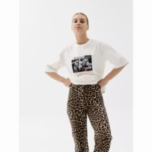 Camiseta de manga corta 100% algodón, estilo retro americano, holgada y versátil, para verano, moda europea y americana. - Blanco - Ver 4