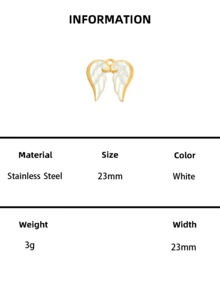 1pc/5PCS Pink Enamel Angel Wing Charm Pendant, Gold Plated DIY Jewelry Making Accessory For Necklace Bracelet - Wing - View 13