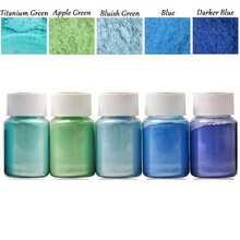 Set de 5 botellas de pigmentos en polvo de mica fina, colores multiusos ligeros adecuados para hacer jabón, teñir resina, elaborar velas, manualidades DIY y joyería - Tipo A - Ver 10