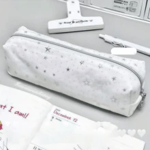 簡約可愛星星圖案筆袋 - 學生文具星空拉鍊收納袋，筆袋 - 也是送給朋友和家人的完美禮物 - 返校季 - 筆袋 - 查看 8