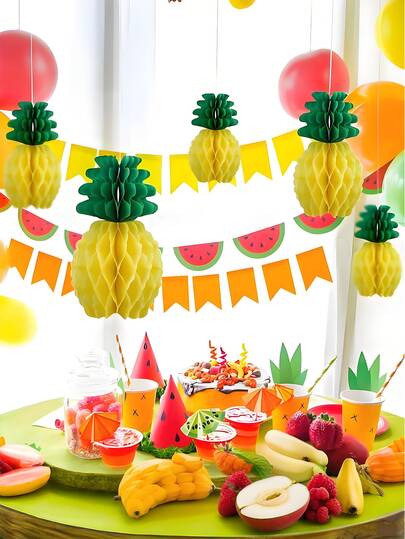 9/5/3/1 chiếc Trang trí quả cầu tổ ong hình dứa, đồ trang trí treo, dây trang trí dứa bằng giấy cho tiệc chủ đề rừng nhiệt đới Hawaii, quà tặng, vật trang trí bàn, dã ngoại ngoài trời, cắm trại, tiệc chủ đề trái cây, tiệc mừng em bé, tiệc tiết lộ giới tính, đèn lồng giấy, đồ trang trí treo bàn, tiệc Hawaii Luau, sinh nhật, đám cưới, quà tặng gia đình