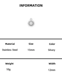 5piezas/10piezas/20piezas Colgante de Sol en Relieve de Acero Inoxidable, Accesorios de Joyería DIY de Cara de Sol de Moda Retro, Artículos talla grande Vendidos Transfronterizos - Mini Sol - Ver 7