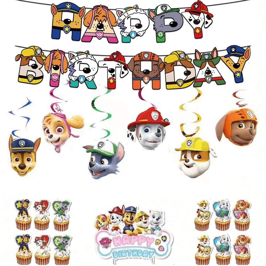 Birthday Party Decoration Set, Happy Birthday Banner, Hanging Swirl Decor, Cake & Cupcake Toppers, Birthday Party Supplies - Cartoon Power Strip - View 1