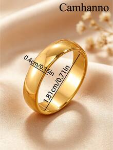 Camhanno 1 pieza Anillo minimalista de moda con baño de oro de 18K, adecuado para bodas, compromisos y otras ocasiones, regalo de joyería - Multicolor - Ver 12
