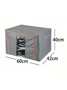 1pc Large-Capacity Storage Box With Transparent Viewing Window, Steel Frame Support And Foldable Design. Ideal For Organizing Clothes And Quilts, It Is A Household Wardrobe Storage Box With Waterproof And Moistureproof Functions. - Multicolor - View 12