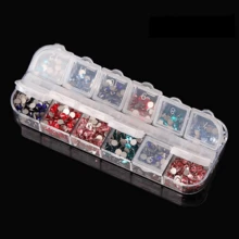 2/3/4/5Pcs Transparent Geometric Nail Art Storage Box, Assemblable And Detachable Plastic Box, Nail Art Dried Flower Organizer, Anti-Drop Rectangular Jewelry Storage Box - Multicolor - View 12