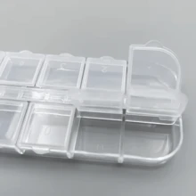 2/3/4/5Pcs Transparent Geometric Nail Art Storage Box, Assemblable And Detachable Plastic Box, Nail Art Dried Flower Organizer, Anti-Drop Rectangular Jewelry Storage Box - Multicolor - View 7