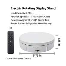 1pc 360 Degree Rotating Electric Display Stand, 7.7 Inch Top Mirror, Adjustable Rotation Speed And Angle, Suitable For Photography, Video And Product Display - 1PC - View 12
