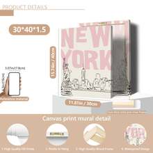 1 Stück New York City Skyline mit Freiheitsstatue Rosa Leinwand Poster - Moderner minimalistischer rosa akademischer Innenraum Ästhetik, Tintendruck der Freiheitsstatue und des World Trade Center 1, geeignet für Studentenwohnheim, Wohnzimmer, Schlafzimmer, moderne Heimdekoration, Leinwandkunst, modische Mädchenkunst, inspirierende Zitat Kunst, Heimdekoration, Hängeleinwand - A - Übersicht 19