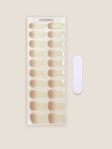 20片半固化凝膠美甲貼，長效沙龍級品質，易貼易卸，需使用UV燈 - 杏色 - 查看 3