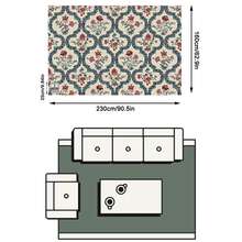1pc Rug, Carpet, Area Rug, Door Mat, Runner, French Romantic Floral Striped Bohemian Style Area Rug - Large Size Carpet For Bathroom, Kitchen, Entryway, Hallway, Bedside, Living Room, Bedroom, Washable And Suitable For All Seasons, Home Decor - Multicolor - View 13