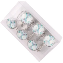 12pcs High-End Crystal Glass & Stainless Steel Anti-Rust Mermaid Decorative Shower Curtain Hooks, Bathroom Accessories, Home Decor - 12pcs Color - View 7