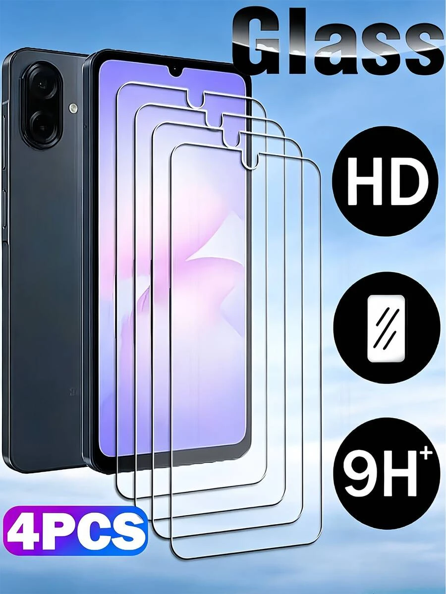 LissKas 4片裝 Galaxy S26 S25 S24、17 16 /Honor、15T/Poco/Note 15 全螢幕覆蓋鋼化玻璃螢幕保護貼，9H 硬度，防指紋