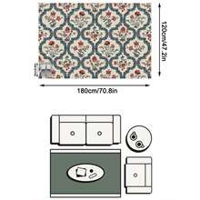 1pc Rug, Carpet, Area Rug, Door Mat, Runner, French Romantic Floral Striped Bohemian Style Area Rug - Large Size Carpet For Bathroom, Kitchen, Entryway, Hallway, Bedside, Living Room, Bedroom, Washable And Suitable For All Seasons, Home Decor - Multicolor - View 12