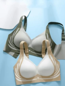 3pcs Anti-Gravity Lift Seamless Sexy Wireless Bra, Supportive Cups Prevent Sagging - Black - View 2