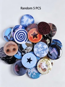 10pcs Assorted Cartoon Anime & Cat Design Buttons - 44mm Plastic Decorative Pins For Clothing, Bags, And Accessories, Fashion Accessories | Playful Design | Plastic Buttons - Circle - View 6