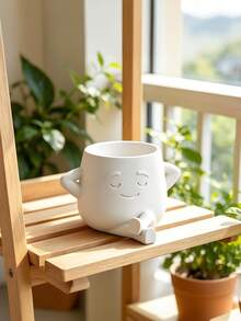 1pc Mini Succulent Plant Pot For Office Desks, A Perfect Container For Growing Herbs Or Succulents, Ideal As A Gardening Gift And Home Decoration, Made Of Plastic Set Of 3D Printed Sitting Posture Heart-Shaped Flower Pots,For Office Desktop, Creative Garden Balcony Landscape Planters, Home Decor Items - A - View 14