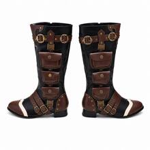 Black Steampunk Burning Carriage Burning Men's Practical Pocket Men's Clothing Boots Have Smaller Leg Circumference, It Is Recommended To Choose A Size Larger - Black - View 6