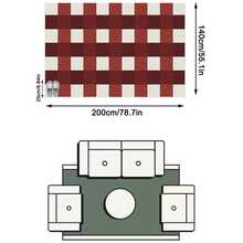 1pc Rug, Carpet, Area Rug, Doormat, Runner, Nordic Modern Minimalist Plaid - Red & White Simple Geometric Checkered - Household Area Carpet, Bathroom, Kitchen, Entryway, Hallway, Bedside, Living Room, Bedroom, All Season Machine Washable Carpet Mat, Home Decor - Multicolor - View 10