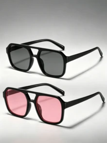 2/3 piezas Gafas cuadradas para mujer, de moda para viajes, playa, vacaciones, que te harán el centro de atención del estilo callejero - Multicolor - Ver 6