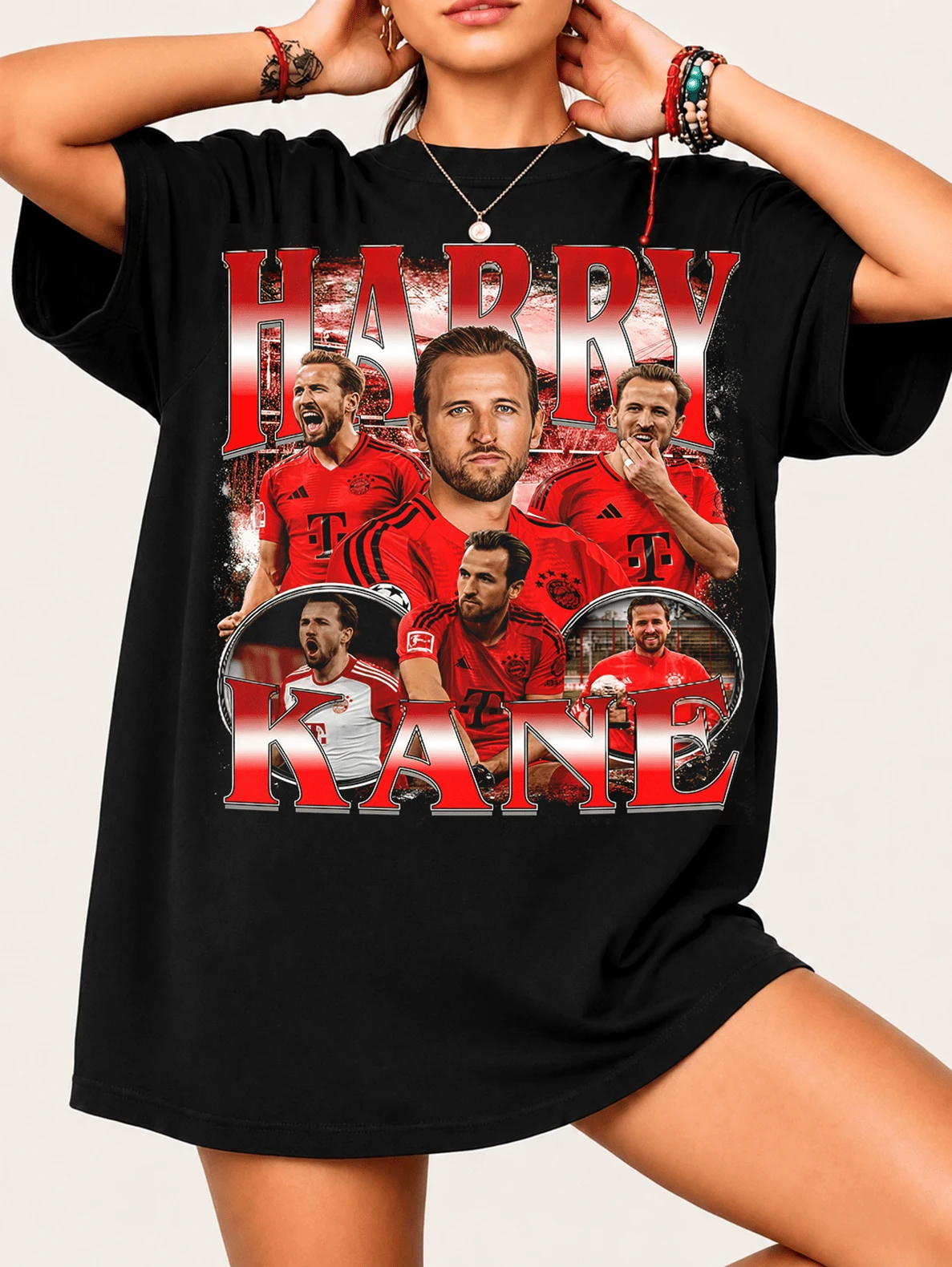 Urban Style 2026 T-Shirt, Cult Football Bootleg Red And Black Casual Outfit - Black - View 1